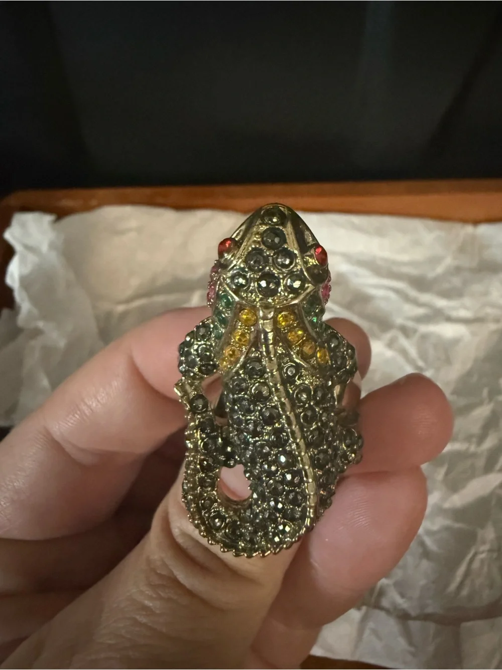 Gold Reptile Ornament Ring - Gold Color